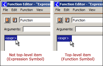 Top Level Item Selection