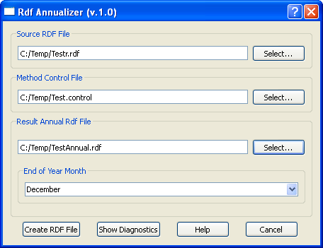 RdfAnnualizer Dialog